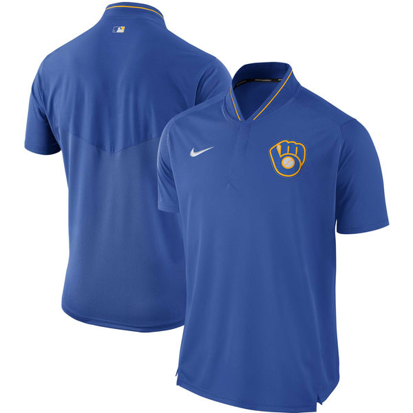 Men's Milwaukee Brewers Royal Authentic Collection Elite Performance Polo